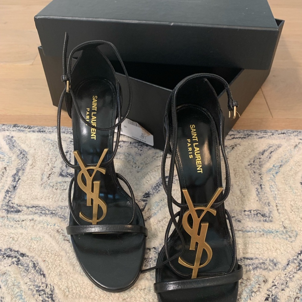 Saint Laurent YSL Black and Gold Heels size 40